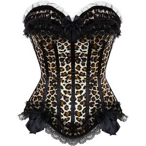 2606 Plus Size Corset Top Bustier Lace up Gothic Lingerie Burlesque Costume
